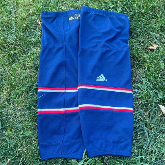 ADIDAS Red White Blue L XL Hockey Socks Polyester EUC - Picture 1 of 4